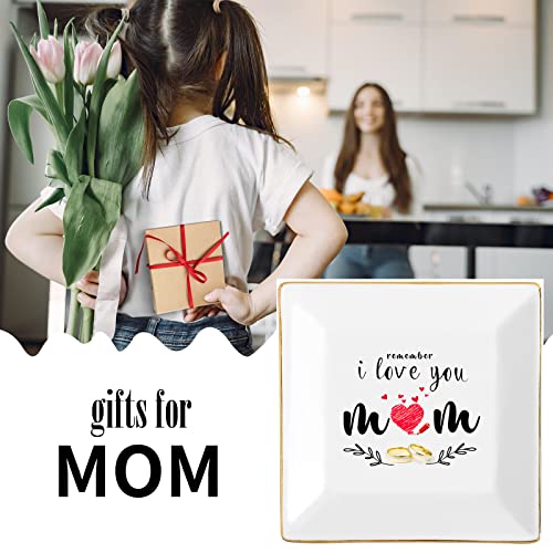 Image of Gifts for Mom from Daughter Birthday Gift for Women Mothers Day Gift | Presents,Moms,Grandma,Sister,in Law Best,Jewelry Dish,Unique,Trinket Tray,Ring Holder,Remember I Love You Mom