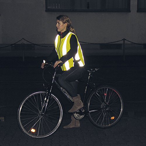 cartrend 50251 Warnweste Motorrad, Erwachsene, Leucht-Gelb, Silber (reflektierend)