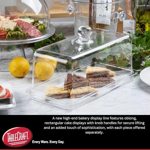 Assiette à gâteau rectangulaire transparente TableCraft anti-casse pour sublimer vos buffets - 4