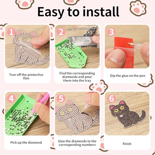 Lemitung 12 Piezas Imanes Decorativos DIY Gatos miniatura 5