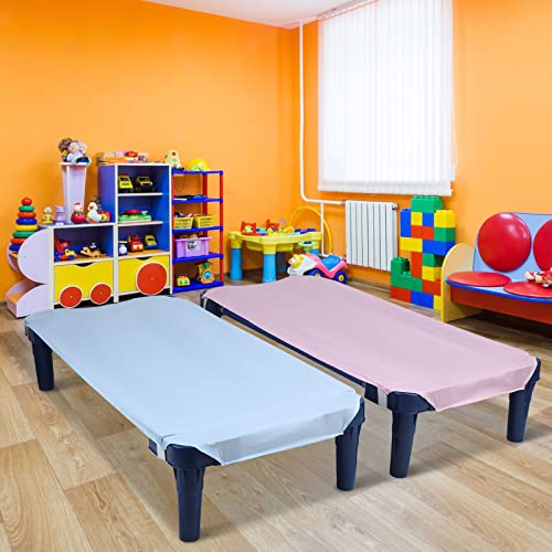 Image of Mixweer 16 Pack Cot Sheets for Daycare Standard Size 23 inch x 51 inch Soft Breathable Pure Cotton Daycare Essentials Cot Sheets for Preschool Toddler Kids Boys Girls Nap Time 4 Colors
