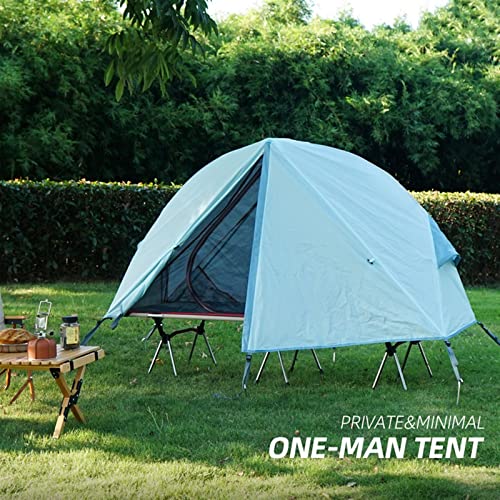 Tente de camping extérieur avec lit de camp pour bivouac en forêt