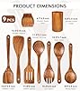 Wooden Spoons for Cooking, 9 Pcs Natural Teak Wooden Utensil Set with Spoon Rest, Comfortable Grip Wooden Cooking Utensils Set with Holder for Nonstick Cookware, Sturdy, Lightweight & Heat Resistant #2