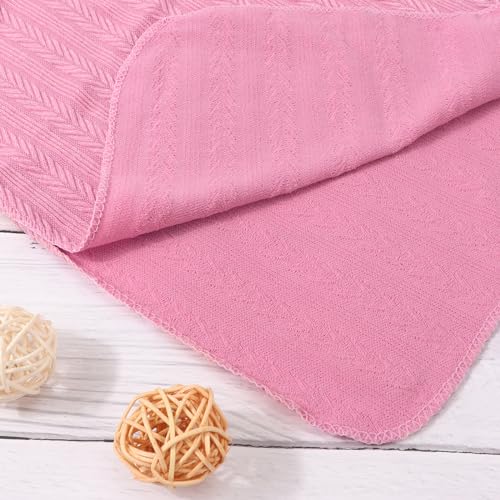 Image of AQOKKA Newborn Receiving Blanket with Bow Hat Headband Wooden Card Set Wheat-Pattern Newborns Toddler Baby Boy Girl Nursery Swaddle Wrap