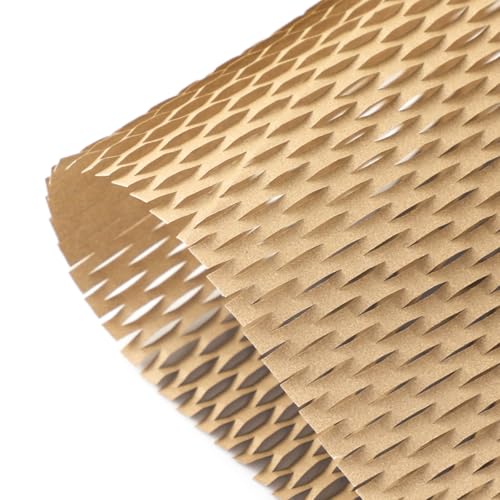 Nicear WabenföRmige Geschenkpapierrolle – Umweltfreundliche Braune Alternative Zu Luftpolsterfolie FüR Versand Und Geschenke 50 Cm X 7,2 Cm Recycelbares Polstermaterial