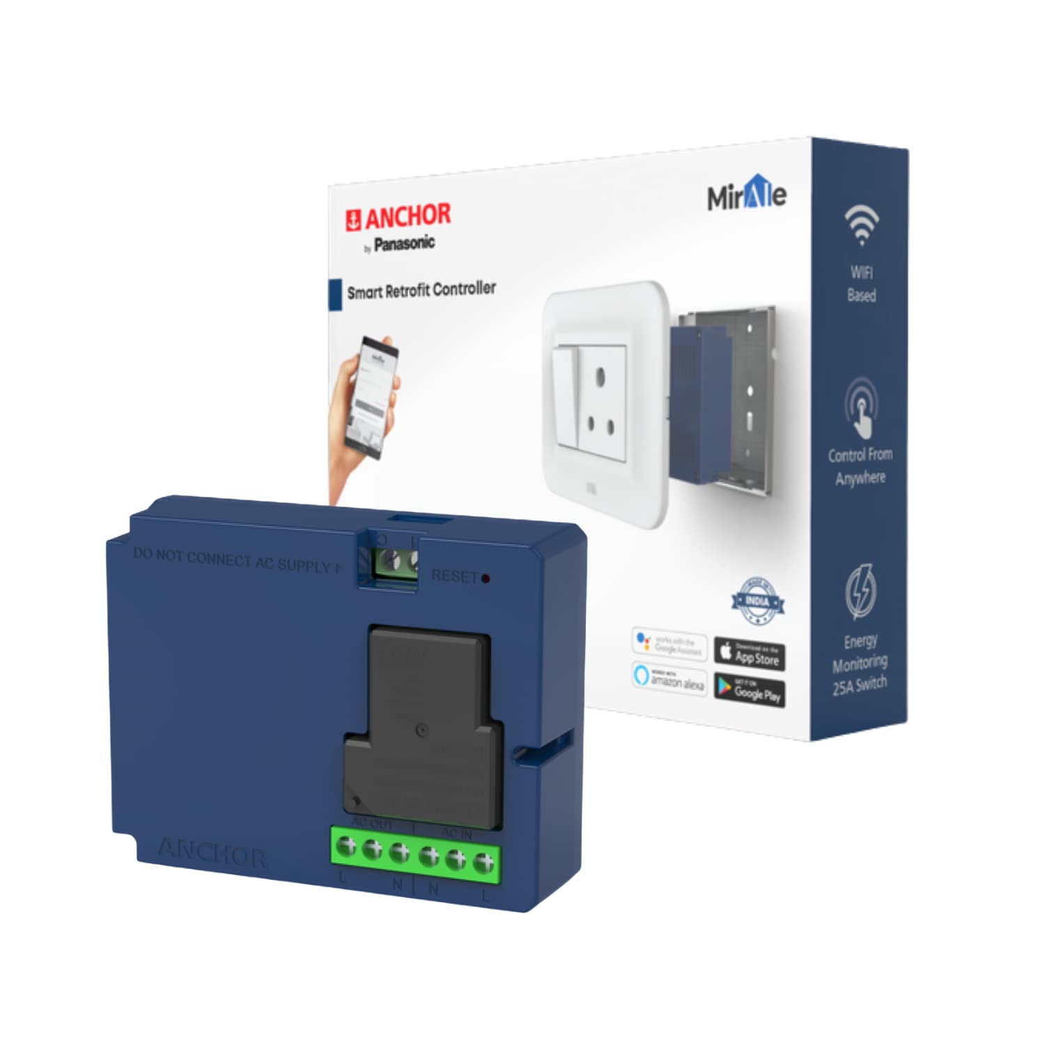 Anchor by Panasonic 25A Smart switch module| 6 Switch Smart Controller 1 Node|RetroFit with Manual Control|Works with Alexa & Google Assistant|Convert a normal switchboard to Smart Switchboard,(24009) (B0BF5FQV83) Amazon Price History, Amazon Price Tracker