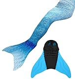 IIFONII Meerjungfrauenflosse zum Schwimmen für Mädchen (D1800, 160-M)