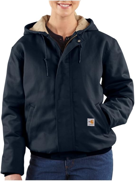 Carhartt Women's Quilted Flannel Lined Sandstone Active Jacket,Dark Navy (Closeout),Large at 