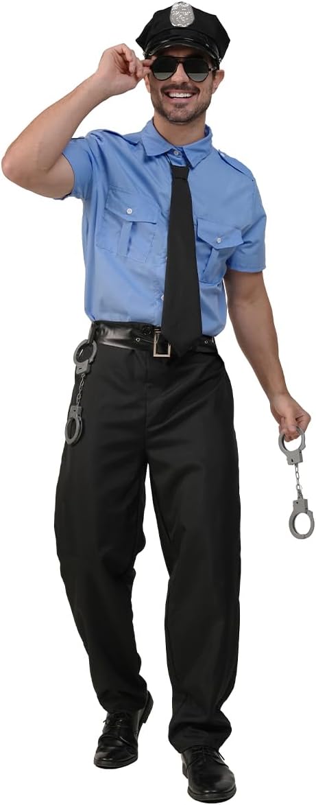 Adult Police Uniform Costume for men (Lake Blue)
