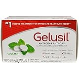 Gelusil Antacid/Anti-Gas Tablets Cool Mint, 100 Tablets (4 Pack)