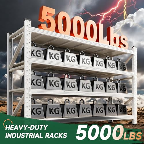 Image of Letaya 71.3 inch W Metal Storage Shelves,5000LBS Heavy Duty Garage Shelving Units, 4 Tier Adjustable Utility Rack Shelf,Large Industrial Shelves,for Shop,Warehouse,Basement (71.3 inch W x 24 inch D x 70 inch H)