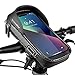 Support Telephone Velo Etanche, Porte téléphone vélo Sacoche Velo Guidon Sac de Cadre Telephone Velo Avant VTT avec écran Tactile Transparent et Pare-Soleil pour Smartphone de 5,5 à 7,0 Pouce