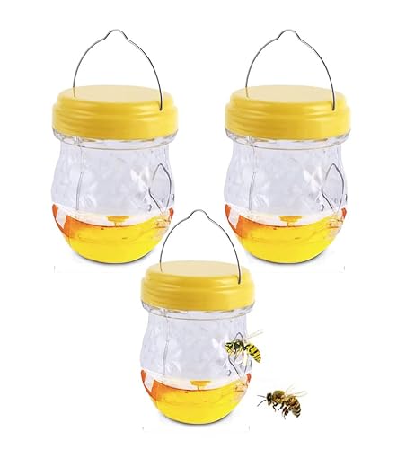 RZXBB 3 Pièces Piège à Frelons à Suspendre,Piege a Guepes et Frelons Exterieur,Piege a Guepes Exterieur,Barrage aux Insectes Frelons Exterieur À Suspendre pour Suspendre Liquide Appâts À Guêpes