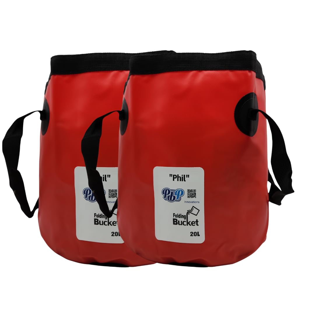 PBPHandy Folding Bucket 20L - "PHIL" (2PK) (Red)