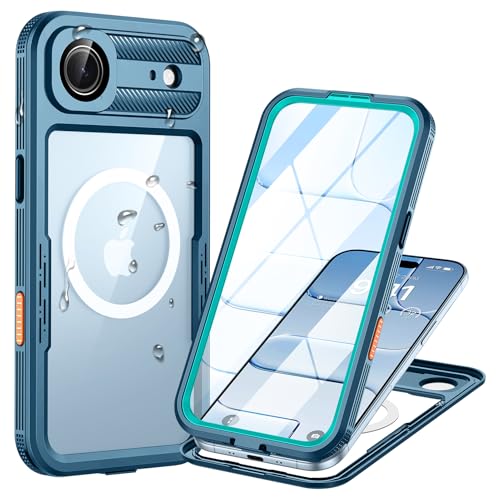 Coque iPhone 17 Air Étanche IP68 Lanhiem Intégrale Bleue compatible MagSafe
