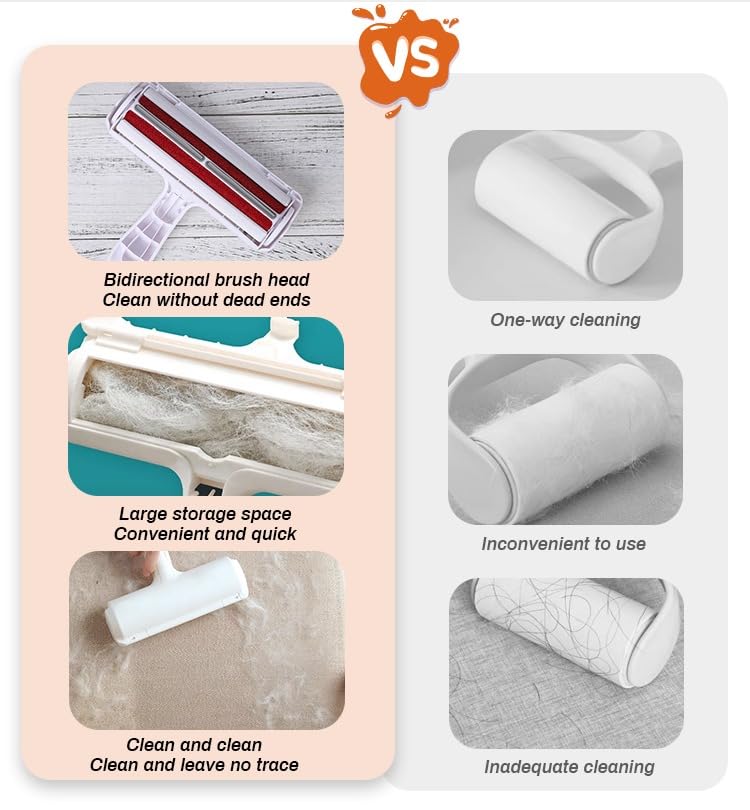 Image of Pet Hair Removal Tool for Furniture, Couch, Bedding, Clothing and Carpets Dog and Cat Hair Removal Roller, Reusable Roller, Fur Removal Tool for Pets, Cleaning Scraper Hair Removal Tool