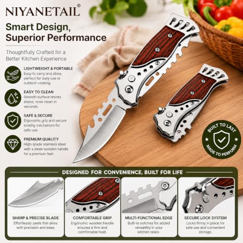NIYANETAIL Vegetable Peeler with Wooden Handle - Image 6