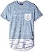 WT02 Men's Short Sleeve Marled Scallop Tee with Ripped Detail and Side Slit