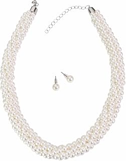 Shivomay Pure Pearl Necklace Sets | Premium Glass Pearls | For Girls and Women Price In India