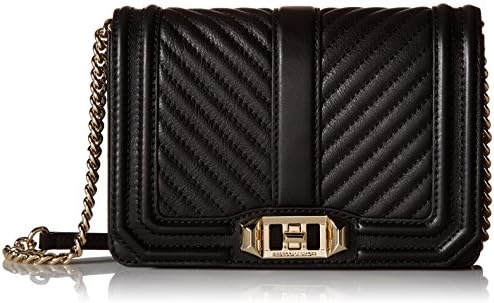 Rebecca Minkoff womens Chevron Quilted Small Love Crossbody, Black, One Size US