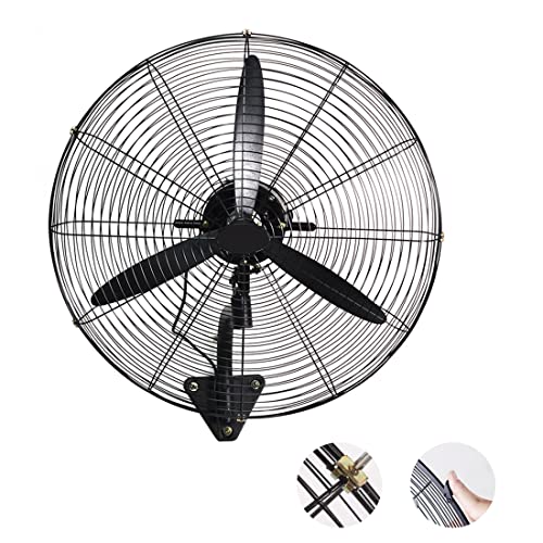 SaryEdge Ventilador de Pared Industrial de Alta Resistencia, oscilante, 3 velocidades, Negro, para Gimnasio, Garaje y Patio.(Negro - 28 Pulgadas - 780 mm x 880 mm - 280 W