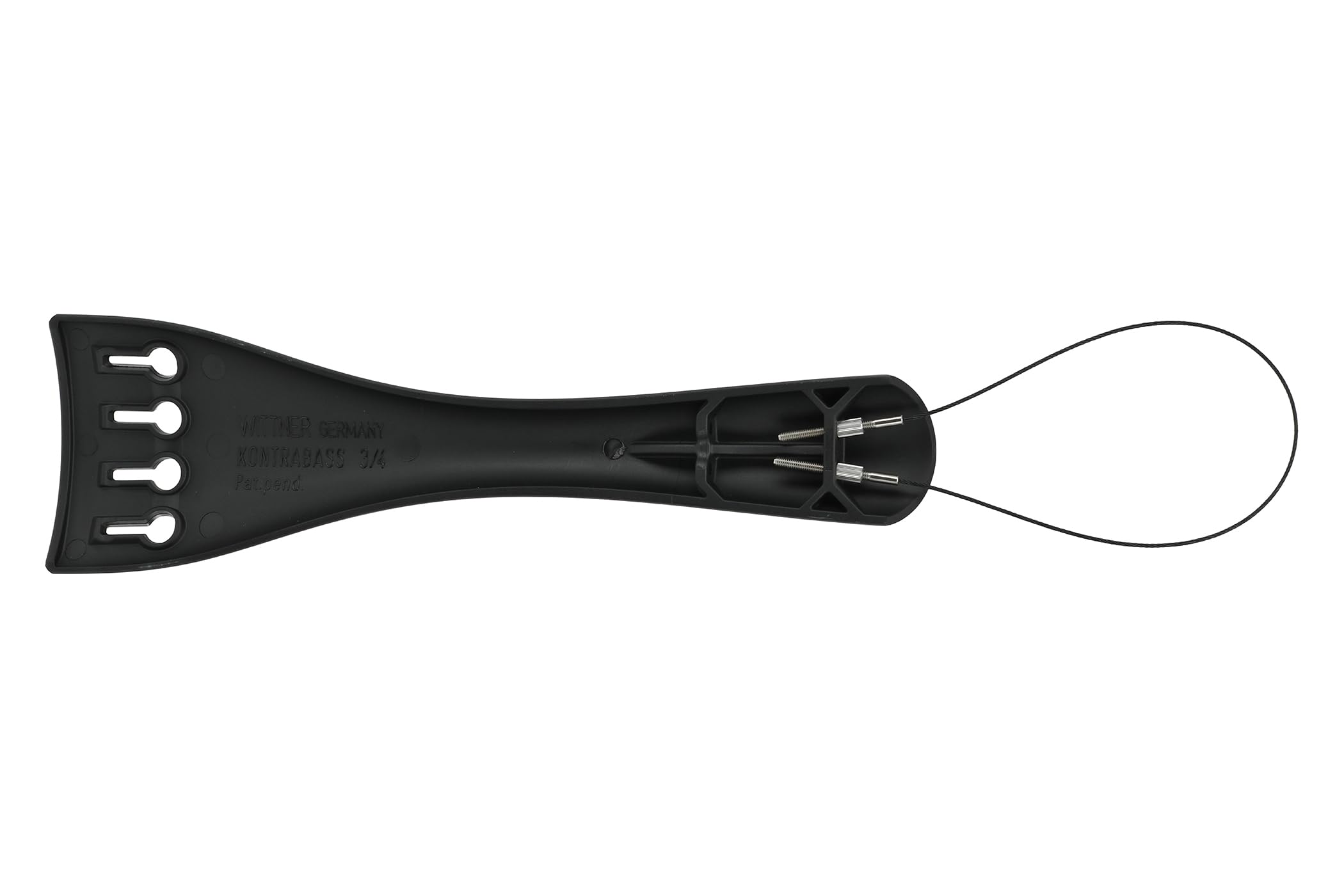 Wittner 265121 Cordal Contrabajo Ultra 3/4 - plástico de alta tecnología - ultraligero - forma de tulipán - con cordón de acero inoxidable - negro