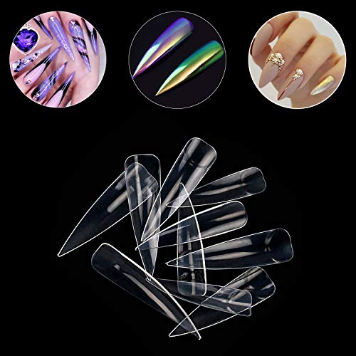 Noverlife 1000PCS Falsche französische Nagelspitzen, Stiletto-förmige Nägel, 10 Größen, künstliche Acryl-Kunstnägel mit… – Bild 4