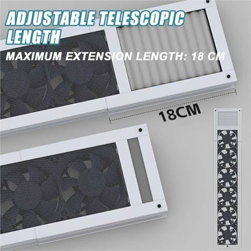 Adjustable Door & Window Fan with Filter, 52-140cm, 85m³/h Airflow, 2800 RPM Speed, Punch-Free Exhaust Fan for Home, Kitchen, Office & Bedroom Use