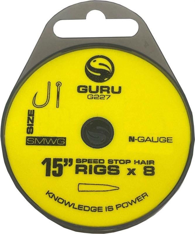 Guru QM1 15" Speed Stop Hair Rigs Barbless (Size 12 7lb)