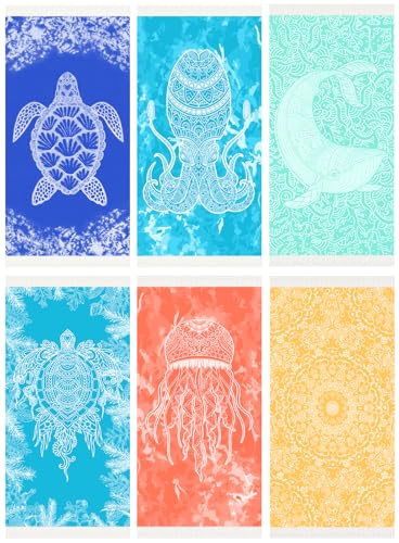 Widdonen Turkish Beach Towel,Extra Large 79x36,6 Pack,Quick Dry,Compact