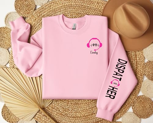 Custom 911 Dispatcher Sweatshirt, Nurse Shirt, 911 Gift, Pullover with Multi Sleeve Design3