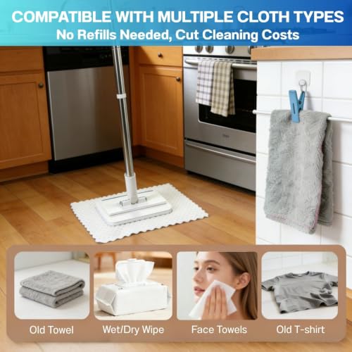 Image of Mini Mop, Hands-Free One-Touch Pad Release, 360 Rotating Head