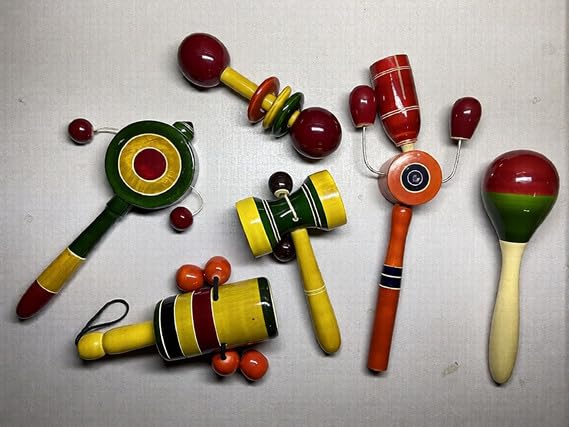 Signy Wooden Baby Rattles Combo Pack | Set of 6 | Non-Toxic Channapatna Wooden Toys | Baby Musical Rattles & Teethers | Natural Colours | Safe for Newborns & Infants - Image 5 thumbnail