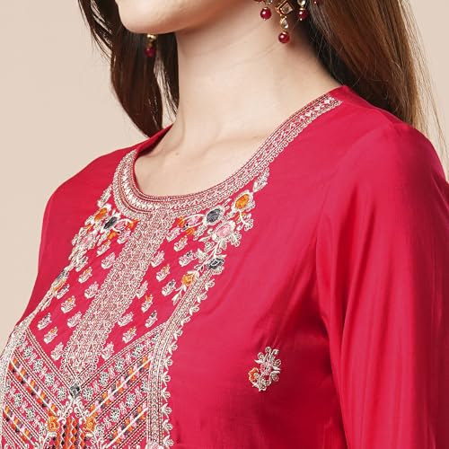 Image of Globus Women Kurta Set (GS567412 Red S)