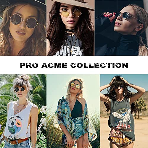Pro Acme Small Round Polarized Sunglasses for Men Women Circle Retro Shades Metal Hippie Sunglasses UV4003