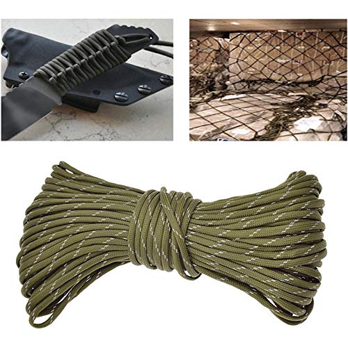 Serenable Corda de Escalada 31 M Parachute Paracord 9 Strand Camping Survival Equipment - Exército v