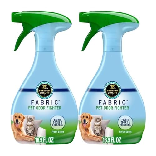 Multi-Surface F.e.b.r.e.z.e Pet Odor Fighter Fabric Refresher Spray, Fresh Scent Air Freshener & Pet Smell Eliminator for Fabrics, 16.9 oz Bottles, Pack of 2