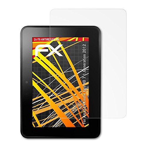 atFoliX Pellicola Proteggi Compatibile con Amazn Kindl F¡re HD 7 1.Generation 2012 Protezione Pellicola dello Schermo, Rivestimento antiriflesso HD FX Protettore Schermo (2X)