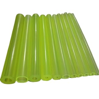 Translucent Polyurethane Hollow Rods, Length 500mm - 75A Hardness, Oil/Wear Resistant PU Tubes for Vibration Damping 20-70mm Dia, 10-50mm ID45 * 20MM