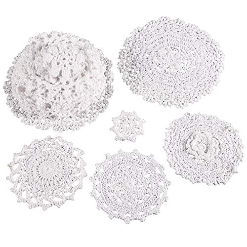 24 x centrini all'uncinetto, Tovaglia Bianca, 100%...