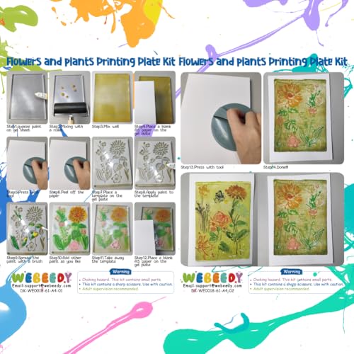 Kit de plaques impression gel complet avec outils d'art pour vos projets floraux