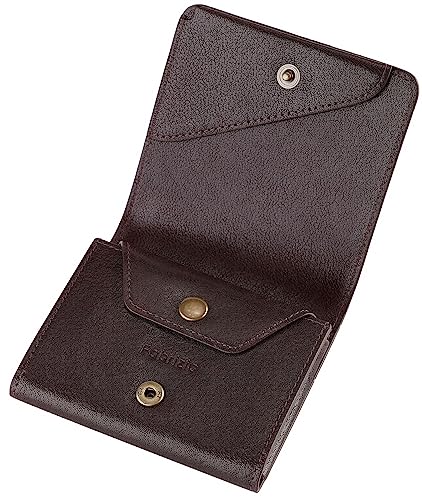 ファブリツィオ 財布 メンズ レディース 2つ折り 小銭入れ ミニ財布 小さい 薄い コンパクト 柔らかい 使いやすい イタリアン レザー 一流の革職人が作る 本革 (ダークブラウン)