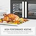 Martha Stewart French Door Air Fryer Toaster Oven Combo, 34QT Countertop Convection, 12-in-1, Bake, Broil, Roast, Fits 12” Pizza, Dehydrate, 5 Accessories, Air Fry Basket, Stainless Steel, Caviar Gray