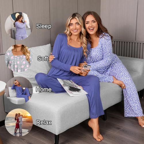 LONGYUAN Women's Pajamas Sets 2 Piece Lounge Pjs Long Sleeve Sleepwear Soft 2025 Fall Winter4