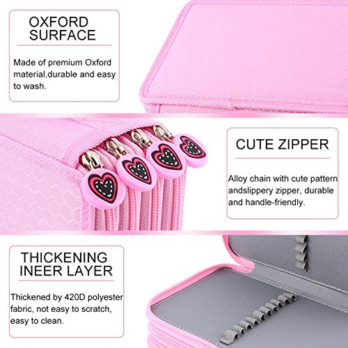 Image of Colored Pencil Carry Case, Large Multilayer 72-Count Slot Bag Large Capacity Oxford Multilayer Pencil Organizer 21x14x8, Genericya469q7fwv