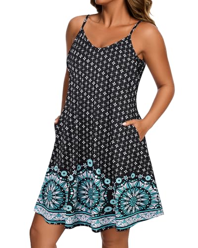 Image of JOELLYUS Womens Spaghetti Strap Dress Summer Dresses Beach Cover Ups Casual Sundresses with Pockets 2026