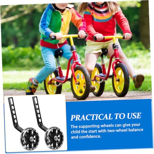 Ruedas de entrenamiento TEHAUX para bicicleta, ruedas de equilibrio ajustables con soporte, juego de 4 piezas, negro, estabilizadores para bicicleta miniatura 6