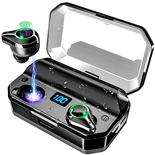 【300H Playtime】 True Wireless Earbuds Bluetooth 5.0 IPX7 Waterproof Bluetooth Headphones with Mi - //coolthings.us