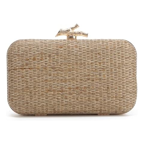 Freie Liebe Straw Clutch Purses for Women Formal Summer Evening Bag Woven Handbags Cover