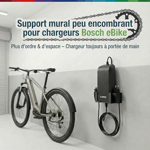 Support mural pour chargeur Bosch e-Bike évite câbles au sol - 3
